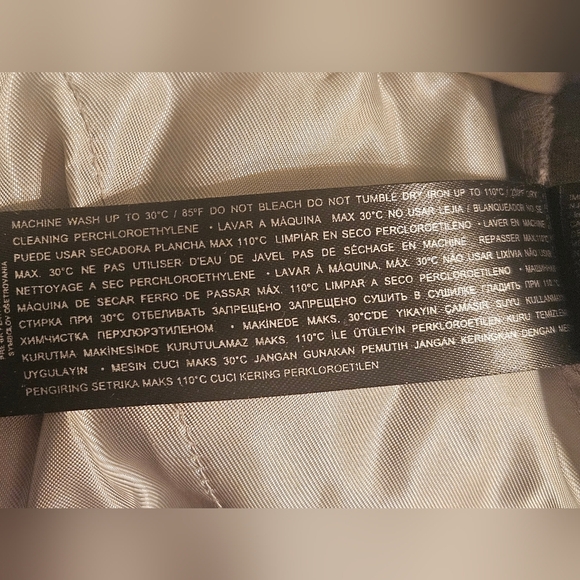 Mango MNG Gray White Pinstripe High Rise Wide Leg Pleated Trouser Womens Plus 18 - Picture 14 of 14